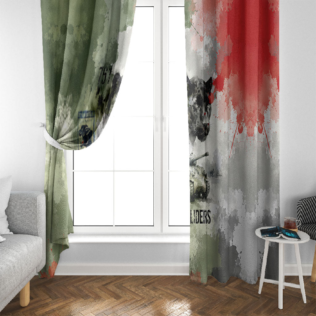 761st Tank Battalion Window Curtain Black Panthers - Come Out Fighting - Military Watercolor