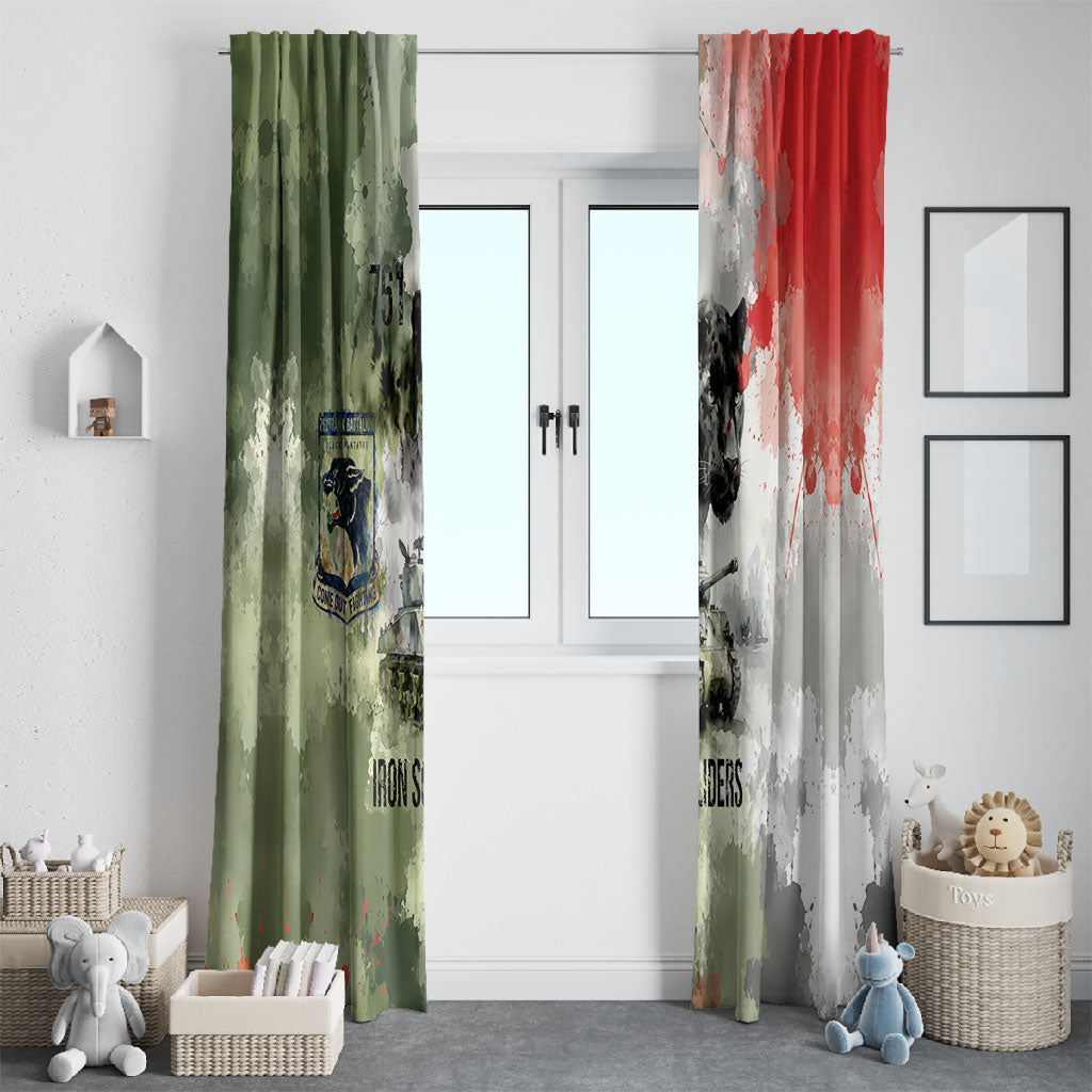 761st Tank Battalion Window Curtain Black Panthers - Come Out Fighting - Military Watercolor