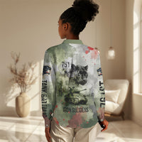 761st Tank Battalion Women Casual Shirt Black Panthers - Come Out Fighting - Military Watercolor