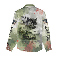761st Tank Battalion Women Casual Shirt Black Panthers - Come Out Fighting - Military Watercolor