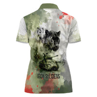 761st Tank Battalion Women Polo Shirt Black Panthers - Come Out Fighting - Military Watercolor