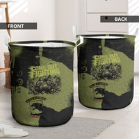 761st Tank Battalion Original Black Panthers Laundry Basket Come Out Fighting - Sherman Tank Military - Distressed Scratch