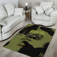 761st Tank Battalion Original Black Panthers Area Rug Come Out Fighting - Sherman Tank Military - Distressed Scratch