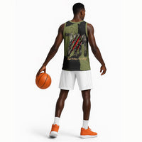 761st Tank Battalion Original Black Panthers Basketball Jersey Come Out Fighting - Sherman Tank Military - Distressed Scratch