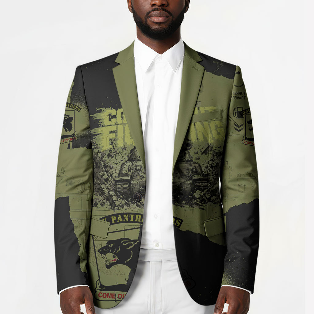 761st Tank Battalion Original Black Panthers Blazer Come Out Fighting - Sherman Tank Military - Distressed Scratch