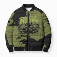 761st Tank Battalion Original Black Panthers Bomber Puffer Jacket Come Out Fighting - Sherman Tank Military - Distressed Scratch