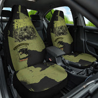 761st Tank Battalion Original Black Panthers Car Seat Cover Come Out Fighting - Sherman Tank Military - Distressed Scratch