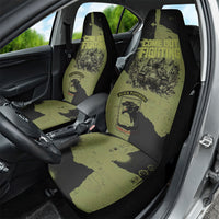 761st Tank Battalion Original Black Panthers Car Seat Cover Come Out Fighting - Sherman Tank Military - Distressed Scratch