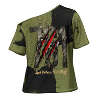 761st Tank Battalion Original Black Panthers Cross Shoulder Shirt Come Out Fighting - Sherman Tank Military - Distressed Scratch