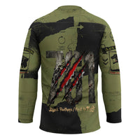 761st Tank Battalion Original Black Panthers Hockey Jersey Come Out Fighting - Sherman Tank Military - Distressed Scratch