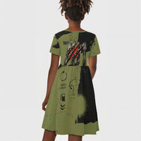 761st Tank Battalion Original Black Panthers Kid Short Sleeve Dress Come Out Fighting - Sherman Tank Military - Distressed Scratch
