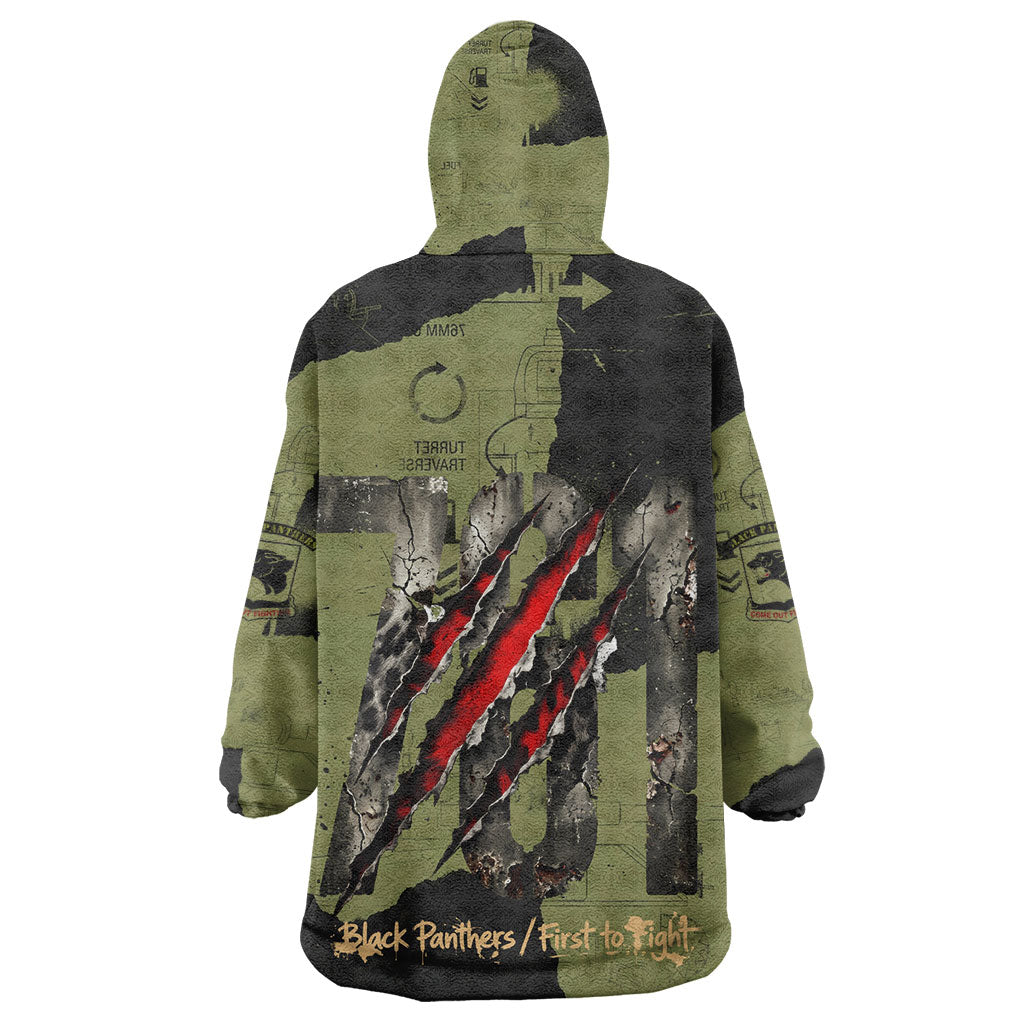 761st Tank Battalion Original Black Panthers Kid Wearable Blanket Hoodie Come Out Fighting - Sherman Tank Military - Distressed Scratch