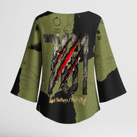 761st Tank Battalion Original Black Panthers Kimono Sleeve Blouse Come Out Fighting - Sherman Tank Military - Distressed Scratch
