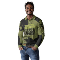 761st Tank Battalion Original Black Panthers Long Sleeve Polo Shirt Come Out Fighting - Sherman Tank Military - Distressed Scratch
