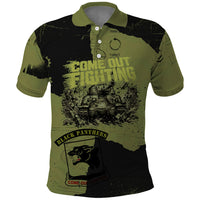761st Tank Battalion Original Black Panthers Polo Shirt Come Out Fighting - Sherman Tank Military - Distressed Scratch