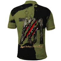 761st Tank Battalion Original Black Panthers Polo Shirt Come Out Fighting - Sherman Tank Military - Distressed Scratch