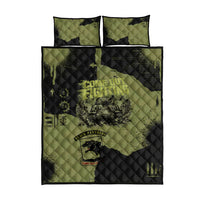 761st Tank Battalion Original Black Panthers Quilt Bed Set Come Out Fighting - Sherman Tank Military - Distressed Scratch