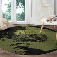 761st Tank Battalion Original Black Panthers Round Carpet Come Out Fighting - Sherman Tank Military - Distressed Scratch