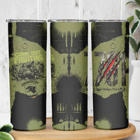 761st Tank Battalion Original Black Panthers Skinny Tumbler Come Out Fighting - Sherman Tank Military - Distressed Scratch