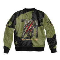 761st Tank Battalion Original Black Panthers Sleeve Zip Bomber Jacket Come Out Fighting - Sherman Tank Military - Distressed Scratch