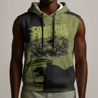 761st Tank Battalion Original Black Panthers Sleeveless Hoodie Come Out Fighting - Sherman Tank Military - Distressed Scratch