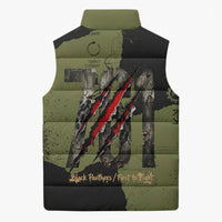 761st Tank Battalion Original Black Panthers Sleeveless Puffer Jacket Come Out Fighting - Sherman Tank Military - Distressed Scratch