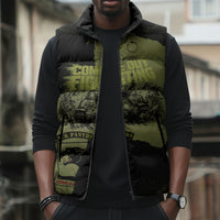 761st Tank Battalion Original Black Panthers Sleeveless Puffer Jacket Come Out Fighting - Sherman Tank Military - Distressed Scratch