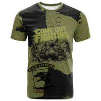 761st Tank Battalion Original Black Panthers T shirt Come Out Fighting - Sherman Tank Military - Distressed Scratch