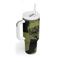 761st Tank Battalion Original Black Panthers Tumbler With Handle Come Out Fighting - Sherman Tank Military - Distressed Scratch