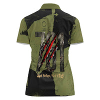 761st Tank Battalion Original Black Panthers Women Polo Shirt Come Out Fighting - Sherman Tank Military - Distressed Scratch