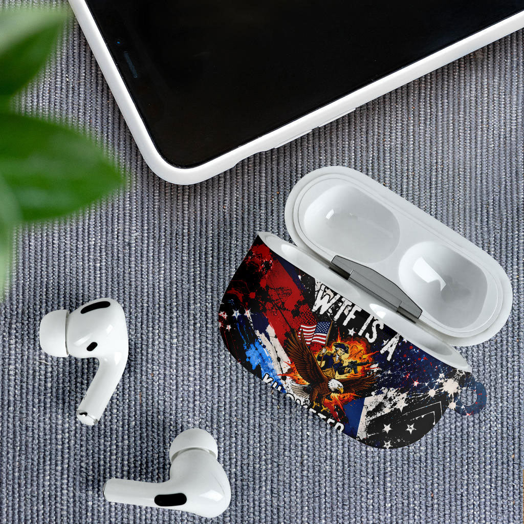 4th Of July WTF Is A Kilometer Patriotic Eagle AirPods Case American Flag George Washington