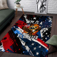 4th Of July WTF Is A Kilometer Patriotic Eagle Area Rug American Flag George Washington