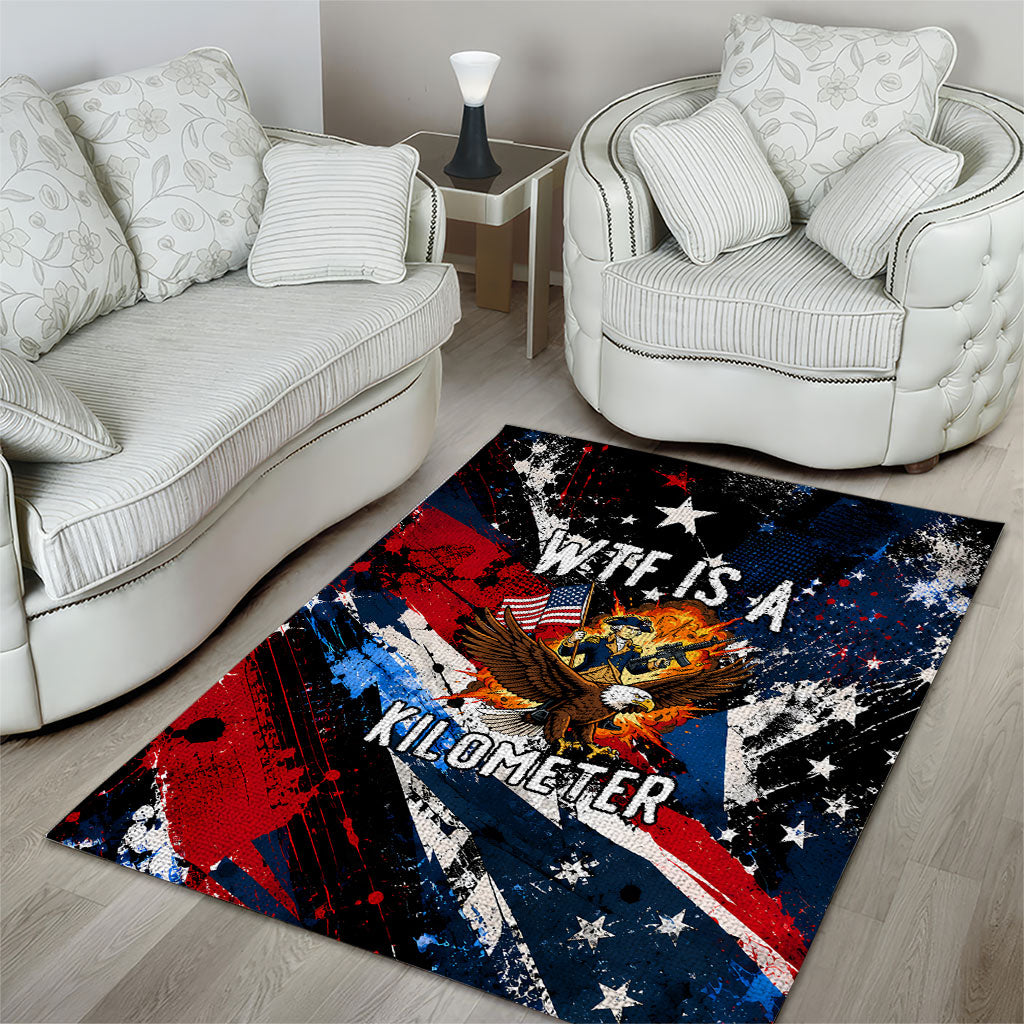 4th Of July WTF Is A Kilometer Patriotic Eagle Area Rug American Flag George Washington