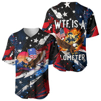 4th Of July WTF Is A Kilometer Patriotic Eagle Baseball Jersey American Flag George Washington