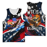 4th Of July WTF Is A Kilometer Patriotic Eagle Basketball Jersey American Flag George Washington