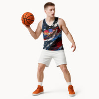 4th Of July WTF Is A Kilometer Patriotic Eagle Basketball Jersey American Flag George Washington