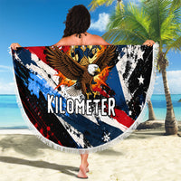4th Of July WTF Is A Kilometer Patriotic Eagle Beach Blanket American Flag George Washington