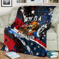 4th Of July WTF Is A Kilometer Patriotic Eagle Blanket American Flag George Washington