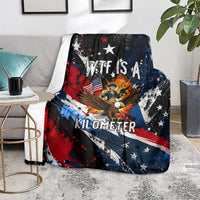 4th Of July WTF Is A Kilometer Patriotic Eagle Blanket American Flag George Washington