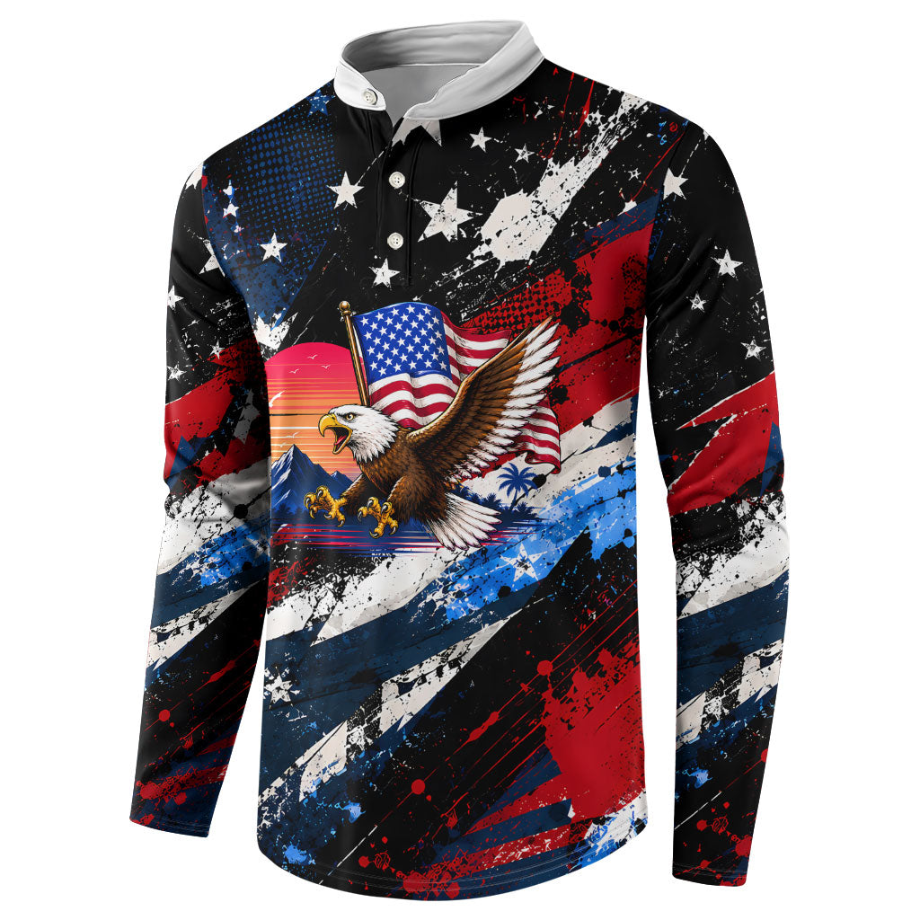4th Of July WTF Is A Kilometer Patriotic Eagle Button Sweatshirt American Flag George Washington