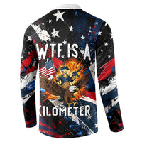 4th Of July WTF Is A Kilometer Patriotic Eagle Button Sweatshirt American Flag George Washington