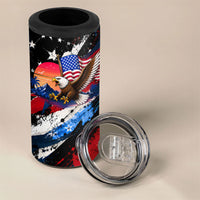 4th Of July WTF Is A Kilometer Patriotic Eagle 4 in 1 Can Cooler Tumbler American Flag George Washington