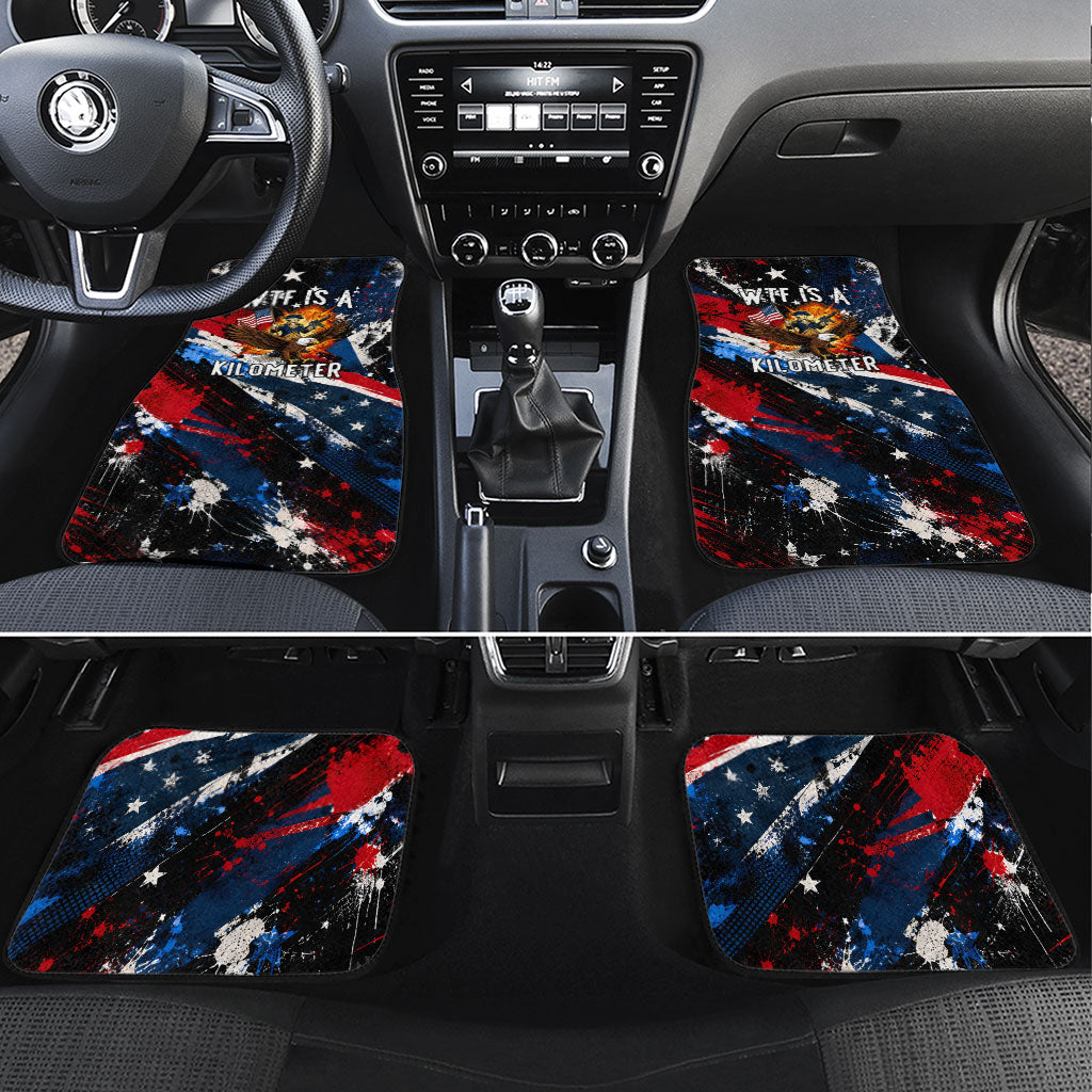 4th Of July WTF Is A Kilometer Patriotic Eagle Car Mats American Flag George Washington