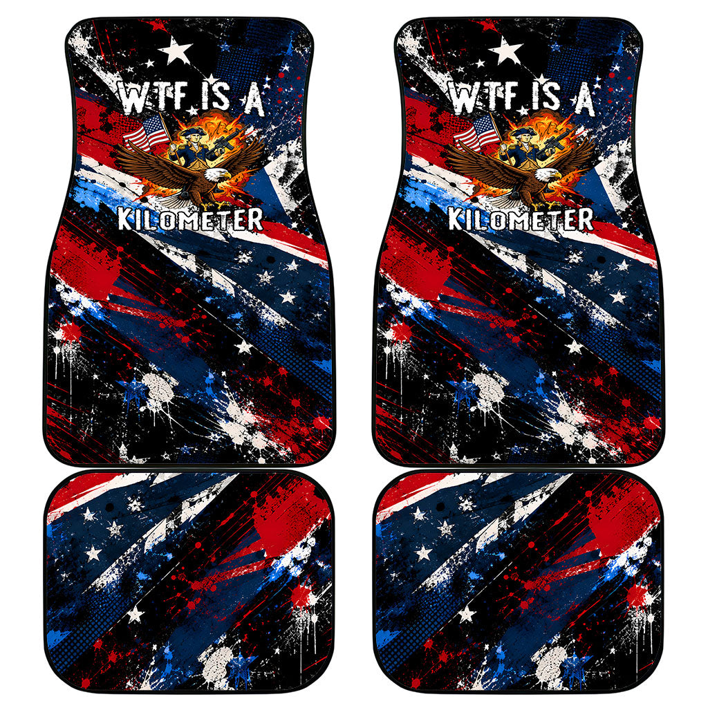 4th Of July WTF Is A Kilometer Patriotic Eagle Car Mats American Flag George Washington