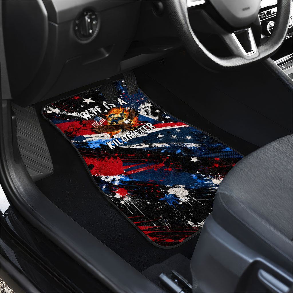 4th Of July WTF Is A Kilometer Patriotic Eagle Car Mats American Flag George Washington