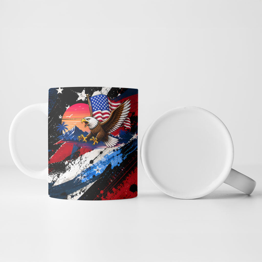 4th Of July WTF Is A Kilometer Patriotic Eagle Ceramic Mug American Flag George Washington