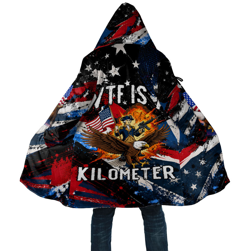 4th Of July WTF Is A Kilometer Patriotic Eagle Cloak American Flag George Washington