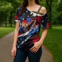 4th Of July WTF Is A Kilometer Patriotic Eagle Cross Shoulder Shirt American Flag George Washington