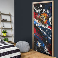 4th Of July WTF Is A Kilometer Patriotic Eagle Door Cover American Flag George Washington