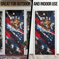 4th Of July WTF Is A Kilometer Patriotic Eagle Door Cover American Flag George Washington